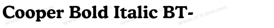 Cooper Bold Italic BT字体转换